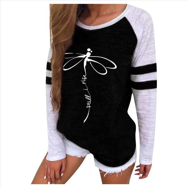women dragonfly printing t shirt pullover round neck long sleeve lady casual striped tee lovely girls clothing camiseta, White
women dragonfly printing t shirt pullover round neck long sleeve lady casual striped tee lovely girls clothing camiseta, White
