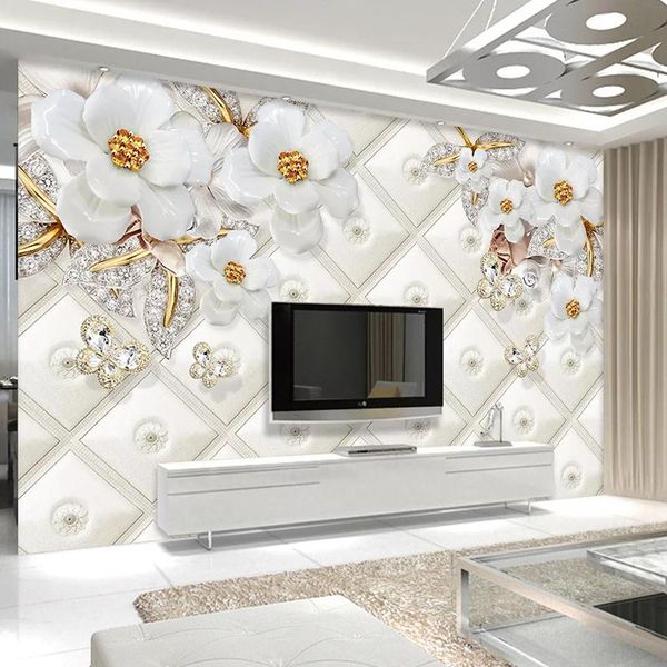 custom 3d p wallpaper embossed white jewelry flower living room tv background wall home decor mural wallpaper for walls 3 d
custom 3d p wallpaper embossed white jewelry flower living room tv background wall home decor mural wallpaper for walls 3 d