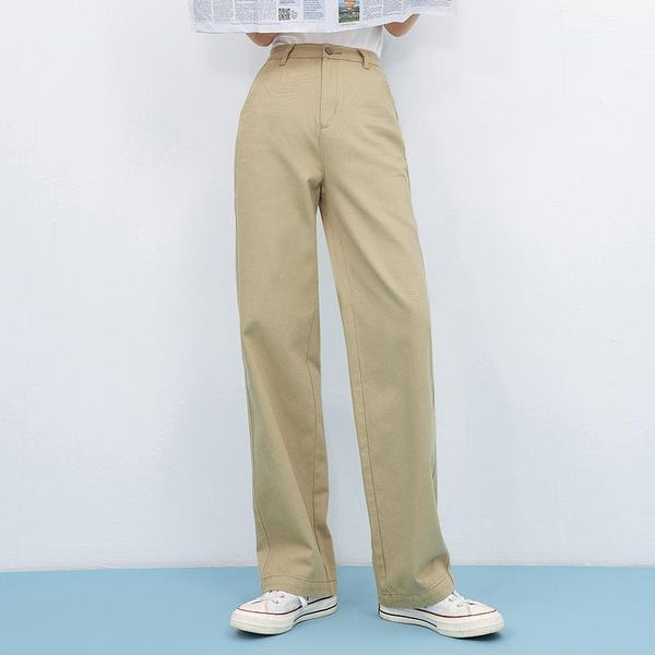 women's pants & capris inman 2021 spring arrivals pure cotton casual versatile straight tube retro style slim, Black;white
women's pants & capris inman 2021 spring arrivals pure cotton casual versatile straight tube retro style slim, Black;white