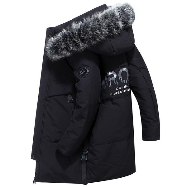 mimi 2020 new down jacket men's mid long winter hooded coat couple's big hairband thickened warm coat, Black
mimi 2020 new down jacket men's mid long winter hooded coat couple's big hairband thickened warm coat, Black