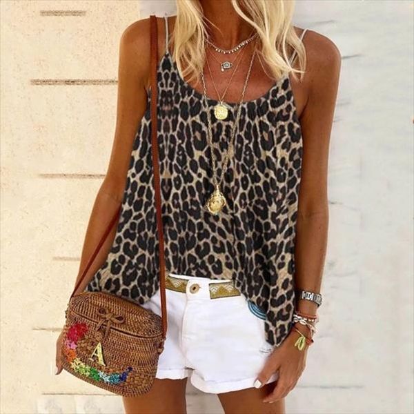 women summer fashion camis t shirt european american sling leopard print casual ladies women vest ladies plus size, White
women summer fashion camis t shirt european american sling leopard print casual ladies women vest ladies plus size, White