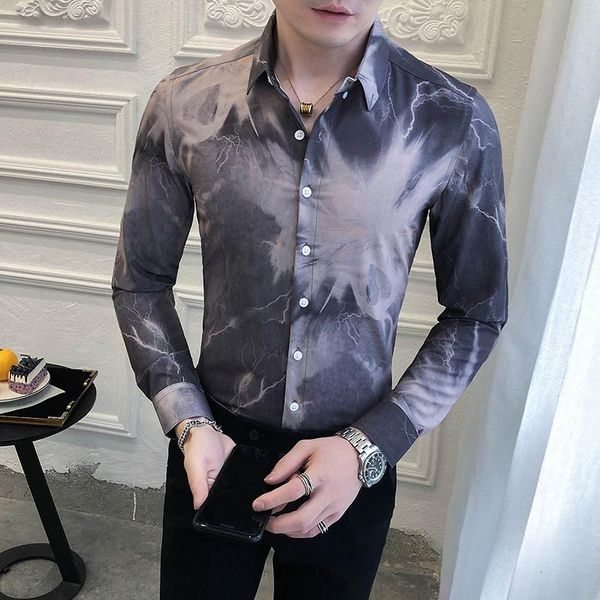 gradient print men shirts 2021 new casual long sleeve shirt chemise homme korean slim fit formal camisa masculina streetwear, White;black
gradient print men shirts 2021 new casual long sleeve shirt chemise homme korean slim fit formal camisa masculina streetwear, White;black