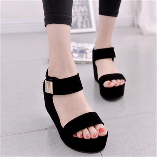 summer new casual sandals 2021 fashion wedges thick bottom shoes solid color fish mouth rome female sandals, Black
summer new casual sandals 2021 fashion wedges thick bottom shoes solid color fish mouth rome female sandals, Black