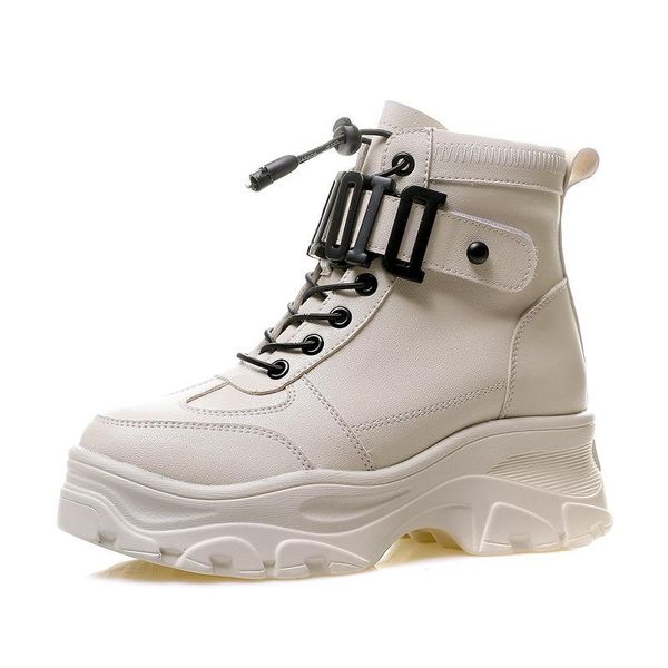 boots thick-soled women's autumn and winter increased short wild snow, Black