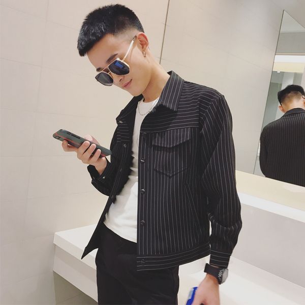 spring 2021 new social guy long sleeve casual lapel pinstripe contrast jacket men's, Black;brown
spring 2021 new social guy long sleeve casual lapel pinstripe contrast jacket men's, Black;brown