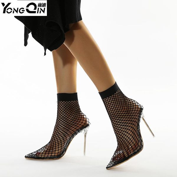 boots european style lace mesh transparent high-heeled shoes pointed toe women size 35-42, Black
boots european style lace mesh transparent high-heeled shoes pointed toe women size 35-42, Black