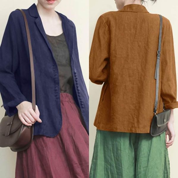 women's autumn office coats casual solid turn down collar cardigan zanzea long sleeves single-breasted outwears oversized 5xl, Black;brown
women's autumn office coats casual solid turn down collar cardigan zanzea long sleeves single-breasted outwears oversized 5xl, Black;brown