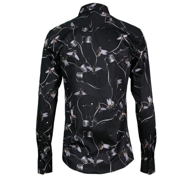 men's casual shirts party office men shirt outside black printed mens summer winter european america male, White;black
men's casual shirts party office men shirt outside black printed mens summer winter european america male, White;black
