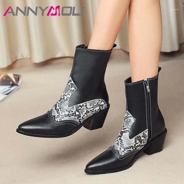 boots annymoli snake print woman high heel ankle zip block short pointed toe ladies shoes autumn winter size 461, Black
boots annymoli snake print woman high heel ankle zip block short pointed toe ladies shoes autumn winter size 461, Black