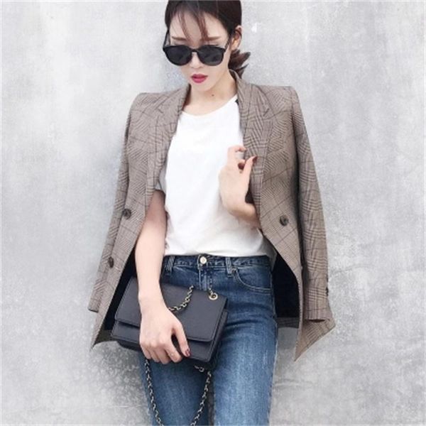 women's suits & blazers women retro plaid and jackets suit ladies long sleeve work wear blazer casual female outerwear to coat, White;black
women's suits & blazers women retro plaid and jackets suit ladies long sleeve work wear blazer casual female outerwear to coat, White;black