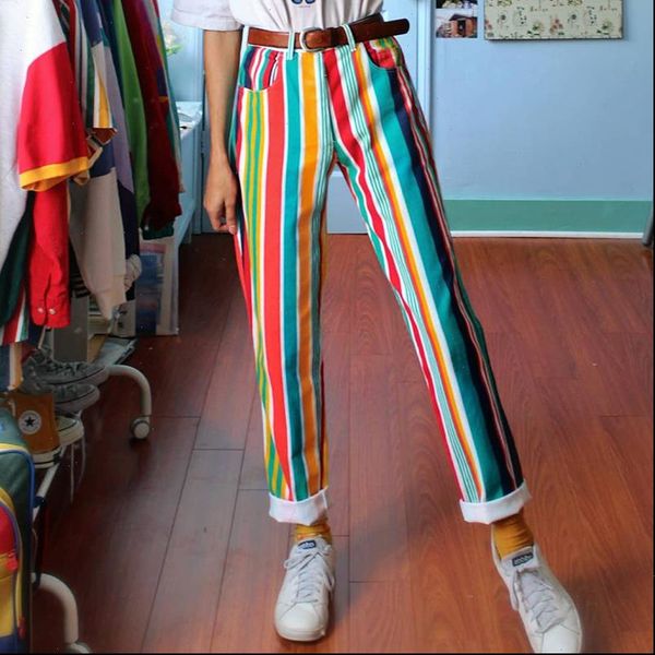 casual pants women autumn rainbow stripes trousers womens 2020 simple chic trendy office lady all match harajuku new pants, Black;white
casual pants women autumn rainbow stripes trousers womens 2020 simple chic trendy office lady all match harajuku new pants, Black;white