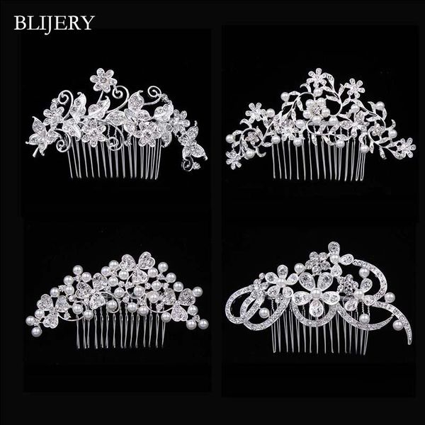 blijery fashion wedding hair accessories silver color pearl crystal floral bridal hair combs wedding hairpins women jewelry, Golden;silver
blijery fashion wedding hair accessories silver color pearl crystal floral bridal hair combs wedding hairpins women jewelry, Golden;silver