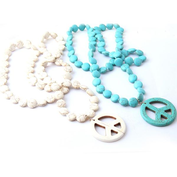 fashion bohemian tribal jewelry flat white turquois stones bead stones peace necklace, Silver
fashion bohemian tribal jewelry flat white turquois stones bead stones peace necklace, Silver