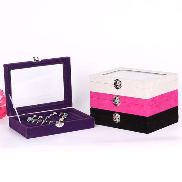 fashion velvet ring jewelry storage box earring case jewerly display organizer with glass cover ring display jewelry showcase, Pink;blue
fashion velvet ring jewelry storage box earring case jewerly display organizer with glass cover ring display jewelry showcase, Pink;blue