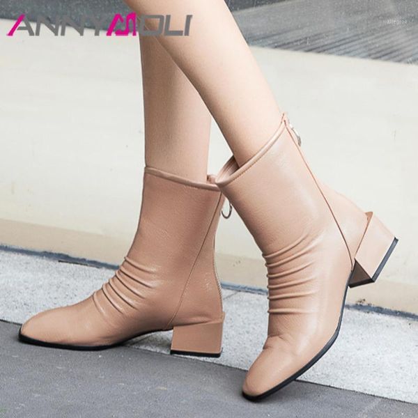 boots annymoli med heel ankle pleated woman square toe female shoes zip chunky short ladies winter beige red 421, Black
boots annymoli med heel ankle pleated woman square toe female shoes zip chunky short ladies winter beige red 421, Black