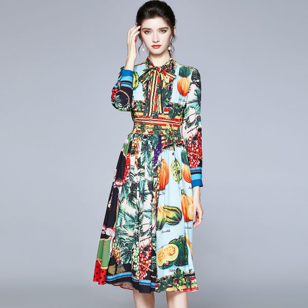 2021 new fashion desinger runway women sleeve bow collar multicolor print elastic high waist beach vestidos hlro, Black;gray
2021 new fashion desinger runway women sleeve bow collar multicolor print elastic high waist beach vestidos hlro, Black;gray