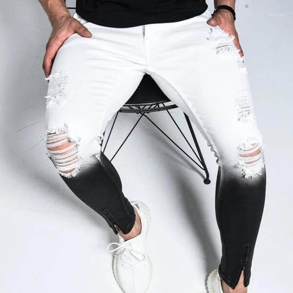 aprilmomo2020 european and american men's hole stretch elastic skinny jeans gradient color foot zipper trousers fashion popular1, Black
aprilmomo2020 european and american men's hole stretch elastic skinny jeans gradient color foot zipper trousers fashion popular1, Black