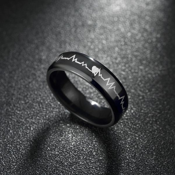 stainless steel ring men's japanese and korean fashion creative black ecg titanium steel ring selling proposal engagement wedding ring, Silver
stainless steel ring men's japanese and korean fashion creative black ecg titanium steel ring selling proposal engagement wedding ring, Silver