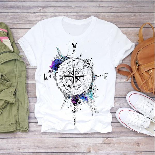 women 2021 summer compass watercolor printed short sleeve lady t shirts t shirt ladies womens graphic female tee t shirt, White
women 2021 summer compass watercolor printed short sleeve lady t shirts t shirt ladies womens graphic female tee t shirt, White
