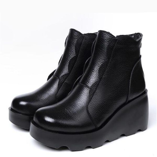 boots elegant fashion autumn single women 2021 warm winter wedges high heels genuine leather shoes woman snow, Black
boots elegant fashion autumn single women 2021 warm winter wedges high heels genuine leather shoes woman snow, Black