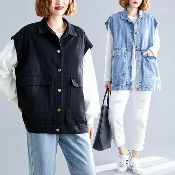 big size 4xl spring autumn women fashion elegant jean cotton outwear lady female plus large cardigans denim tank vest coat1, Black;white
big size 4xl spring autumn women fashion elegant jean cotton outwear lady female plus large cardigans denim tank vest coat1, Black;white