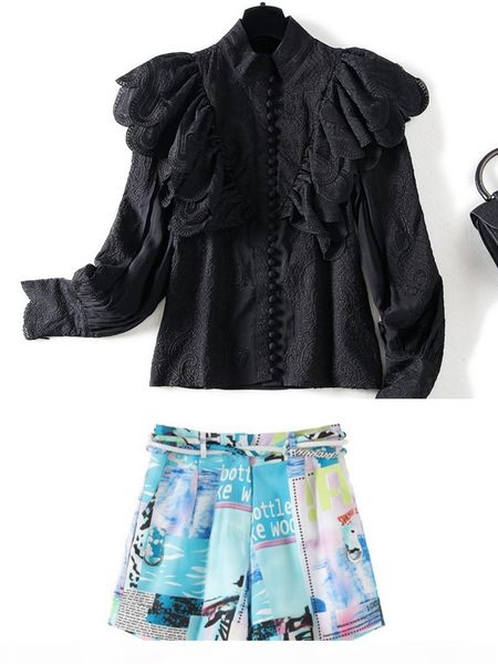 australia catwalk lace ruffled lantern sleeves embroidered shirt + printed shorts, White
australia catwalk lace ruffled lantern sleeves embroidered shirt + printed shorts, White