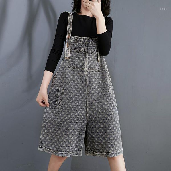 #1519 summer denim overalls for women polka dot printed denim playsuits loose casual vintage jeans overalls wide leg playsuit1, Black;white
#1519 summer denim overalls for women polka dot printed denim playsuits loose casual vintage jeans overalls wide leg playsuit1, Black;white