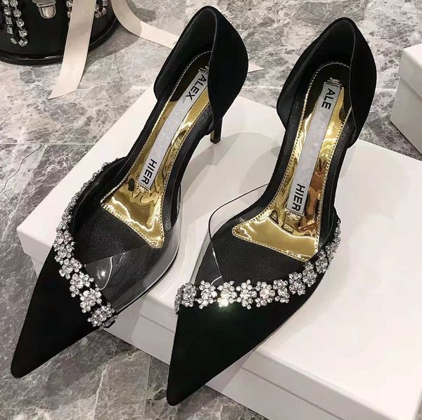 latest high heel 8.5cm fashion silk satin fabric shoe rhinestone real sheepskin women's shoes bride's buckle stiletto sandals with, Black
latest high heel 8.5cm fashion silk satin fabric shoe rhinestone real sheepskin women's shoes bride's buckle stiletto sandals with, Black