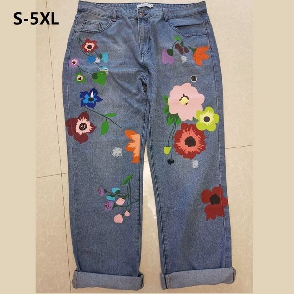 women's fashion printed flowers jeans thin washed denim trousers casual full length pants large size s-5xl 201105, Blue
women's fashion printed flowers jeans thin washed denim trousers casual full length pants large size s-5xl 201105, Blue