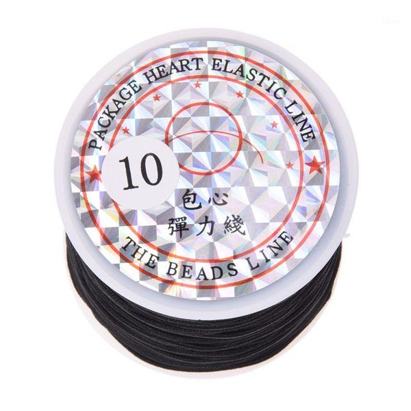 new roll cord tape elastic string 1mm black length 24m1, Black;white
