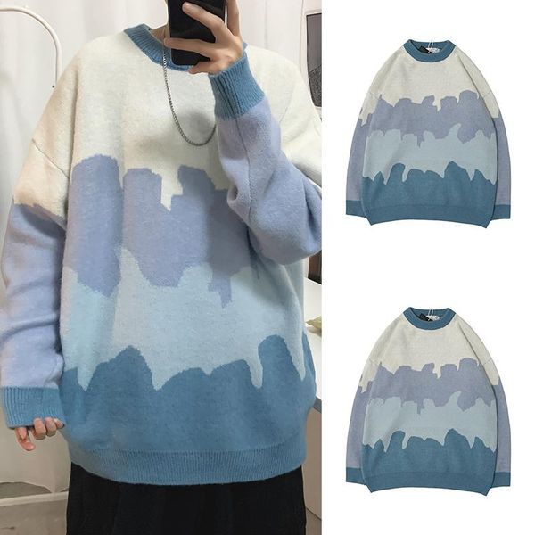 men's sweaters winter warm sweater men 2021 casual o neck streetwear harajuku pullover rainbow knitted loose mens clothing, White;black
men's sweaters winter warm sweater men 2021 casual o neck streetwear harajuku pullover rainbow knitted loose mens clothing, White;black