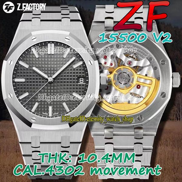 eternity zf v2 version thk-10.4mm 15500 gray texture dial cal.4302 automatic mens watch sapphire 904l steel case bracelet watches 002, Slivery;brown
eternity zf v2 version thk-10.4mm 15500 gray texture dial cal.4302 automatic mens watch sapphire 904l steel case bracelet watches 002, Slivery;brown