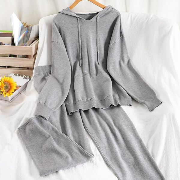 women's tracksuits autumn winter outfits for women knitted tracksuit long sleeve hooded + haren pants 2021 ladies solid knit two piece, Gray
women's tracksuits autumn winter outfits for women knitted tracksuit long sleeve hooded + haren pants 2021 ladies solid knit two piece, Gray