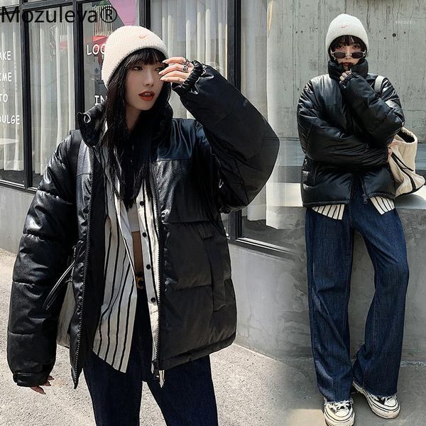 mozuleva 2021 autumn winter cotton women coats and jackets winter solid pu leather coats and jackets women korean1, Black
mozuleva 2021 autumn winter cotton women coats and jackets winter solid pu leather coats and jackets women korean1, Black