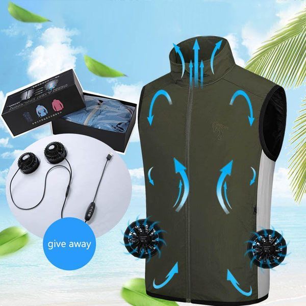 summer cooling fan vest men women air conditioning cool coat outdoor sun protection jacket usb charing waistcoat1, Gray;blue
summer cooling fan vest men women air conditioning cool coat outdoor sun protection jacket usb charing waistcoat1, Gray;blue