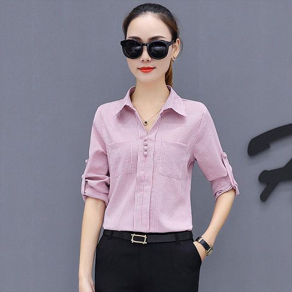 office work wear ol women spring summer style chiffon shirts pink blue yellow long sleeve striped blusas dd1884, White
office work wear ol women spring summer style chiffon shirts pink blue yellow long sleeve striped blusas dd1884, White