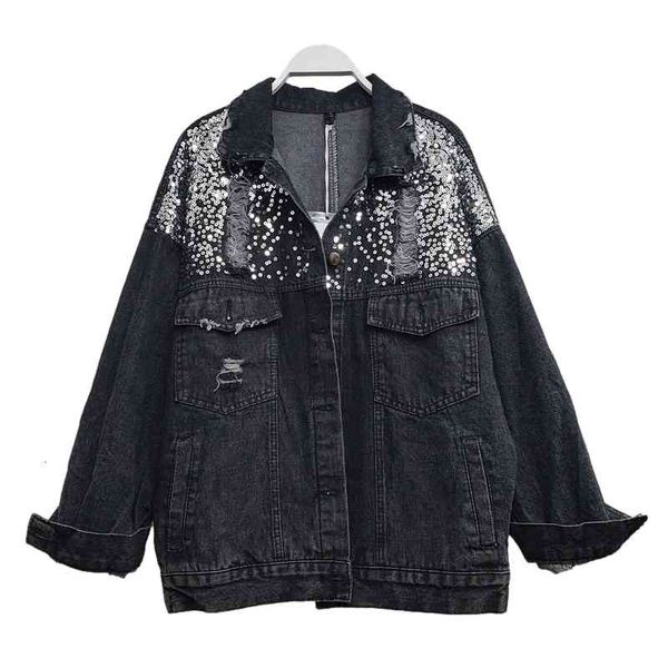 women's jackets heavy work sequins black denim coat women chaquetas mujer loose long sleeve short outwear pocket hole jeans female 3tbg, Black;brown
women's jackets heavy work sequins black denim coat women chaquetas mujer loose long sleeve short outwear pocket hole jeans female 3tbg, Black;brown