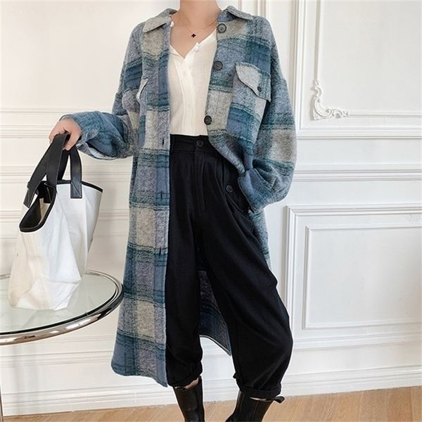 wool blend plaid mid-length jacket women loose turn-down collar straight long sleeve single breasted pockets autumn winter coat 201218, Black
wool blend plaid mid-length jacket women loose turn-down collar straight long sleeve single breasted pockets autumn winter coat 201218, Black