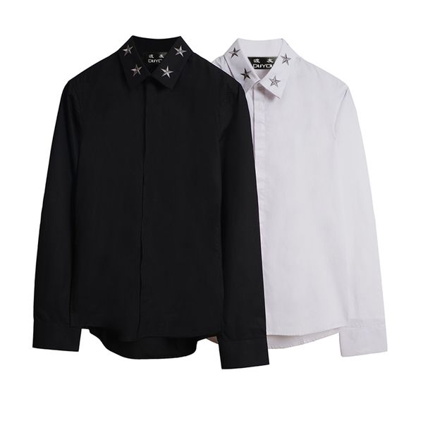 men luxury designer 100% cotton shirt mens dress shirts spring autumn casual homme dy2142 jzz9, White;black
men luxury designer 100% cotton shirt mens dress shirts spring autumn casual homme dy2142 jzz9, White;black