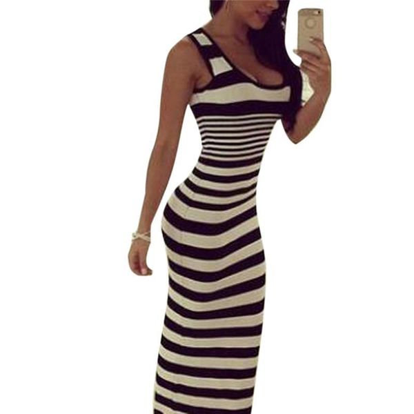 2020 women bodycon long dresses sleeveless plus size dresses summer striped vintage skinny party maxi dress vestidos 3xl, Black
2020 women bodycon long dresses sleeveless plus size dresses summer striped vintage skinny party maxi dress vestidos 3xl, Black