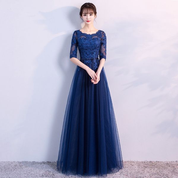 Robe de soiree Navy Blue long O-Neck Lace Appliques evening dress banquet host vestido de festa prom party dress Formal dresses, Navy blue a
Robe de soiree Navy Blue long O-Neck Lace Appliques evening dress banquet host vestido de festa prom party dress Formal dresses, Navy blue a