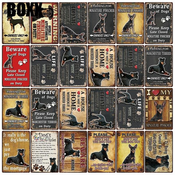 warning dog miniature pinscher manchester terrier metal sign home decor bar wall art painting 20*30 cm size
warning dog miniature pinscher manchester terrier metal sign home decor bar wall art painting 20*30 cm size