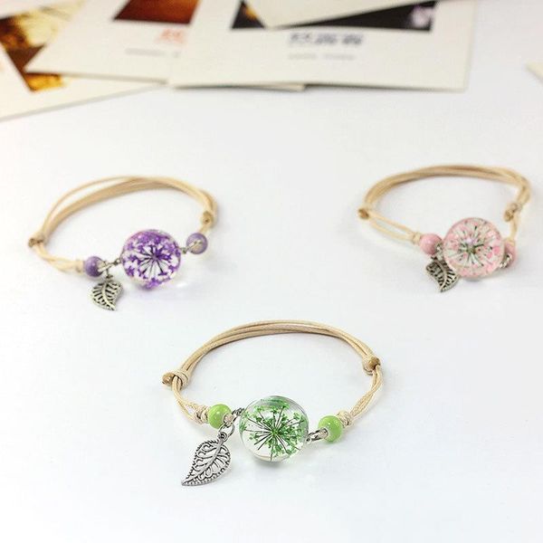 charm bracelets dried gypsophila bracelet adjustable pressed flower handchain glass ball women jewelry accessories, Golden;silver
charm bracelets dried gypsophila bracelet adjustable pressed flower handchain glass ball women jewelry accessories, Golden;silver