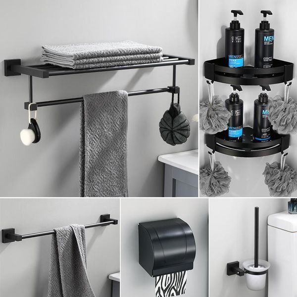 bath accessory set modern aluminum bathroom accessories black toilet brush towel rack paper holder
bath accessory set modern aluminum bathroom accessories black toilet brush towel rack paper holder
