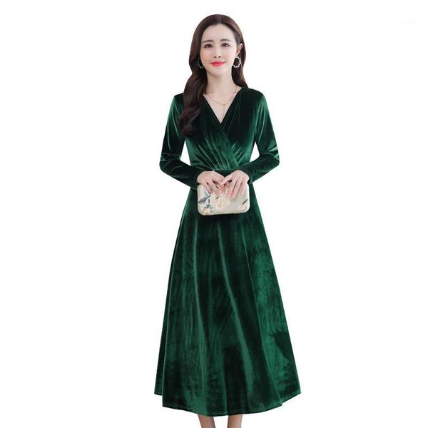 2020 new autumn winter women dress elegant v-neck slim velvet base dress runway long1, Black;gray
2020 new autumn winter women dress elegant v-neck slim velvet base dress runway long1, Black;gray