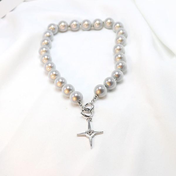 chokers big round pearl cross pendant necklace for women girls beads choker female birthday gift, Golden;silver
chokers big round pearl cross pendant necklace for women girls beads choker female birthday gift, Golden;silver