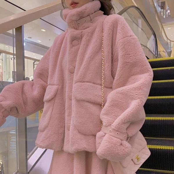 women's fur & faux sweet warm pink coat women japanese korean style kawaii teddy trend coats soft girl cute lolita jacket female, Black
women's fur & faux sweet warm pink coat women japanese korean style kawaii teddy trend coats soft girl cute lolita jacket female, Black
