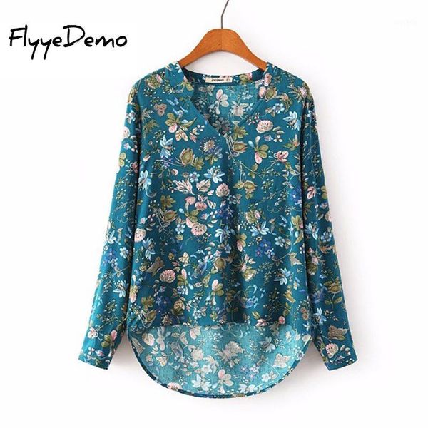 2020 spring new women vintage floral print long sleeve v neck shirt loose pullover cotton blouse blusa femininas1, White
2020 spring new women vintage floral print long sleeve v neck shirt loose pullover cotton blouse blusa femininas1, White