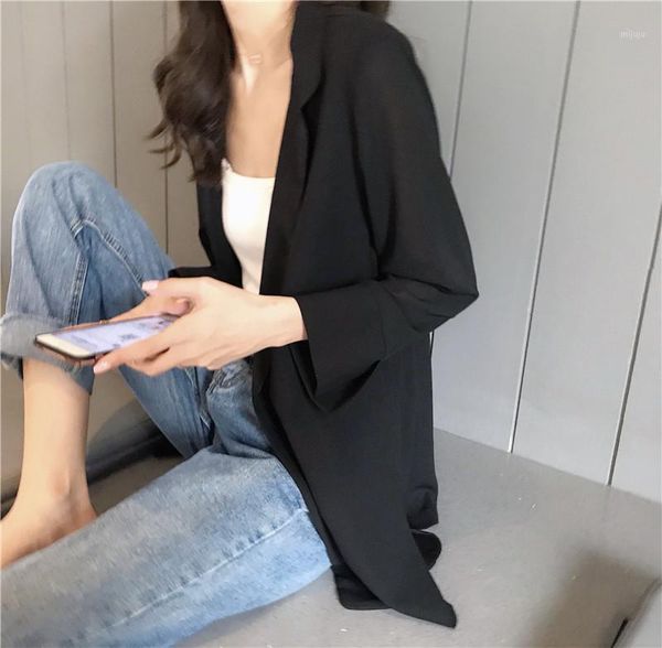 spring and summer new thin section chiffon small suit casual loose small suit female long section seven sleeve jacket1, White;black
spring and summer new thin section chiffon small suit casual loose small suit female long section seven sleeve jacket1, White;black