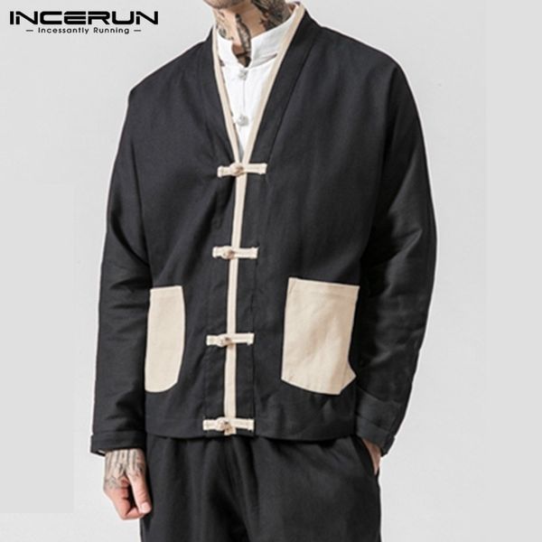 incerun retro men jackets v neck long sleeve pockets button cotton coats patchwork chinese outerwear men kimono cardigan 7 t200117, Black;brown
incerun retro men jackets v neck long sleeve pockets button cotton coats patchwork chinese outerwear men kimono cardigan 7 t200117, Black;brown